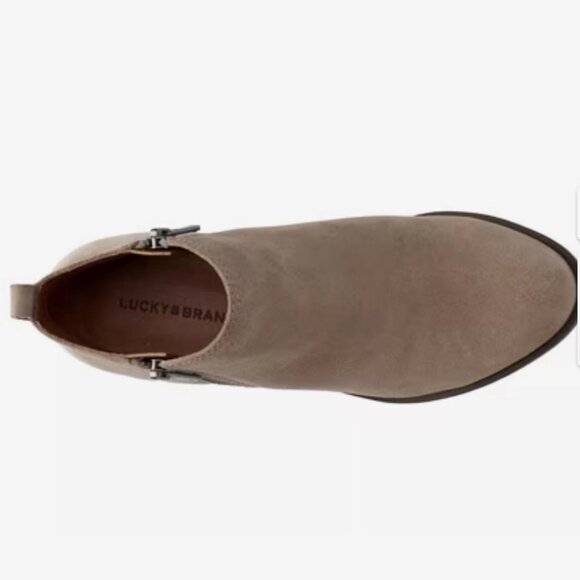 Lucky Brand Suede Ankle Booties • Taupe • Size 9 • Low Heel - Picture 4 of 4